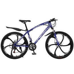 MQJ Bike MQJ 26 in Wheel Dual Full Suspension 21 / 24 / 27 Speed Mountain Bike Carbon Steel Frame with Disc Brakes for a Path, Trail &Amp; Mountains / Blue / 21 Speed