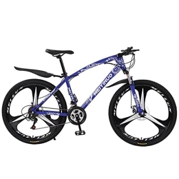 MQJ Bike MQJ 26 inch Mountain Bikes, 21 / 24 / 27-Speed Suspension Fork MTB, High-Tensile Carbon Steel Frame Mountain Bicycle with Dual Disc Brake for Men and Women / Blue / 21 Speed