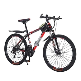 MQJ Bike MQJ 26 inch Sports Mountain Bikes Men's Front Suspension Mountain Bicycle Carbon Steel Frame 21 Speed with Disc Brake for Men Woman Adult and Teens / Red / 24 Speed