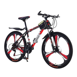 MQJ Mountain Bike MQJ Adult Mountain Bike, 21 Speeds, 26-Inch Wheels, Carbon Steel Frame, Dual Disc Brakes, Multiple Colors / Red / 24 Speed