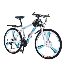 MQJ Bike MQJ Adult Mountain Bike, 21 Speeds, 26-Inch Wheels, Carbon Steel Frame, Dual Disc Brakes, Multiple Colors / White / 21 Speed