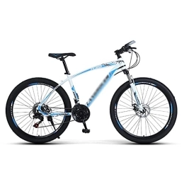 MQJ Bike MQJ Adult Mountain Bike, 26-Inch Wheels, Carbon Steel Frame, Double Disc Brakes, Lockable Suspension, Multiple Colors / White / 24 Speed