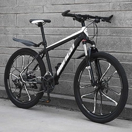 MQJ Mountain Bike MQJ Mountain Bikes, 24 / 26 inch Men’S Mountain Bike, High Carbon Steel Hard Tail City / Road Bike Disc Brake Bike with Adjustable Front Suspension Seats, A~26 Inches, 21 Speed