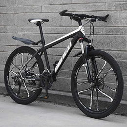 MQJ Mountain Bike MQJ Mountain Bikes, 24 / 26 inch Men’S Mountain Bike, High Carbon Steel Hard Tail City / Road Bike Disc Brake Bike with Adjustable Front Suspension Seats, A~26 Inches, 30 Speed