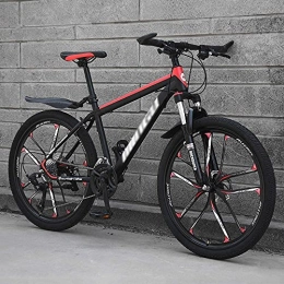 MQJ Bike MQJ Mountain Bikes, 24 / 26 inch Men’S Mountain Bike, High Carbon Steel Hard Tail City / Road Bike Disc Brake Bike with Adjustable Front Suspension Seats, D~26 Inches, 24 Speed