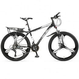BMDHA  MTB, Bike With Rear Shelf Aluminum Alloy Frame, Mountain Bike 27 Speed Three Knife Wheel Mountain Bikes 26 Inches Double Disc Brake Mens Bikes Wear-Resistant