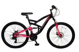 Muddyfox Bike Muddyfox Molotov. Alloy Frame, Dual Suspension, 21 Speed Ladies Mountain Bike - Black / Pink, 18 inch Frame