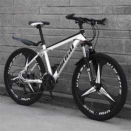 myvovo Bike myvovo 26 Inch Men's Mountain Bikes Black and White, High-carbon Steel Hardtail Mountain Bike, Mountain Bicycle with Front Suspension Adjustable Seat, 21 Speed, White 3 Spoke