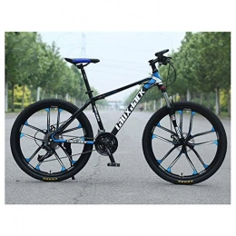 NBVCX Mountain Bike NBVCX Life Accessories Unisex 27 Speed Front Suspension Mountain Bike 17 Inch Frame 26 Inch 10 Spoke Wheels with Dual Disc Brakes Black