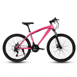 ndegdgswg Bike ndegdgswg Pink Mountain Bike, 26 Inch 21 / 24 / 27 Speed Dual Disc Brake Student One Wheel Variable Speed Bicycle 26inches21speed Pinkspokewheel