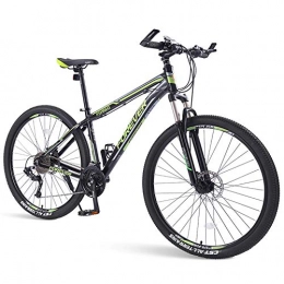 NENGGE 33-Speed Mountain Bikes, Mens Dual Disc Brake Aluminum Frame Hardtail Mountain Bike, Mountain Bicycle with Front Suspension,Green,29Inch