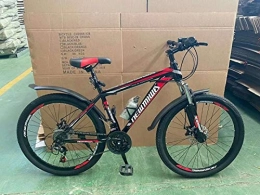 Newmiwa Bike Newmiwa 26" Wheel Mountain Bike for Adults, Front and Rear Disc Brakes, Front Suspension, 21 Speed, Red Color
