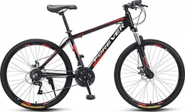 No branded Bike No Branded Forever Adult MTB Mountain Bike, Hardtail Bicycle with Adjustable Seat, YE880, 26 inch, 24 Speed, Steel Frame, Black-Red