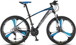 No branded Mountain Bike No Branded Forever Adult MTB Mountain Bike, Hardtail Bicycle with Adjustable Seat, YE880, 26 inch, 27 Speed, Aluminum Alloy Frame, Black-Blue, ONE PIECE ALLOY RIM