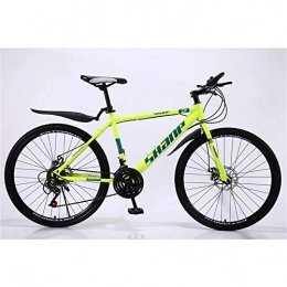  Mountain Bike Novokart- Country Mountain Bike, 24 Inch Double Disc Brake, Country Gearshift Bicycle, Adult MTB with Adjustable Seat, Yellow, Spoke Wheel, 21-stage shift