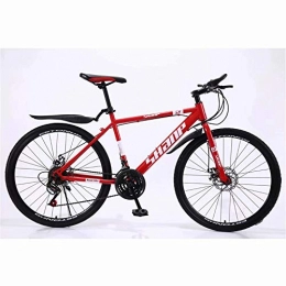  Mountain Bike Novokart- Country Mountain Bike, 26 Inch Double Disc Brake, Country Gearshift Bicycle, Adult MTB with Adjustable Seat, Red, Spoke Wheel, 21-stage shift