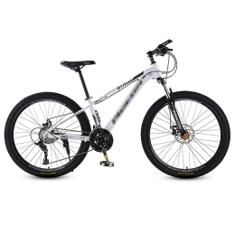 NYASAA Bike NYASAA 26-inch Mountain Bike, Variable Speed Shock Absorption Mechanical Double Disc Brakes, High Carbon Steel Frame, Suitable for Adults (white 26)