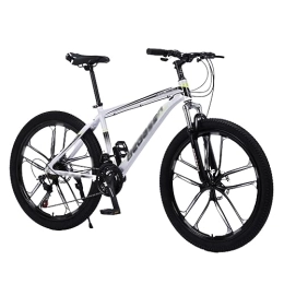 NYASAA Bike NYASAA Adult Men's and Women's Mountain Bikes, Dual Shock Absorption and Ergonomic Seat Mechanical Dual Disc Brakes for Outdoor Sports (white 24 inch x27 speed)