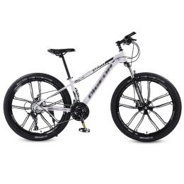 NYASAA Bike NYASAA Mountain Bike, 26-wheel Mountain Bike, High Carbon Steel Frame Anti-slip Wear-resistant Tires, Suitable for Going Out, Sports (white 26)