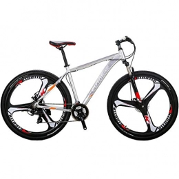 OBK X9 29 Mountain Bike Lightweight Aluminum Frame Front Suspension Daul Disc Brakes 21 Speed Mens Bicycle 29er XL (SLIVERY)
