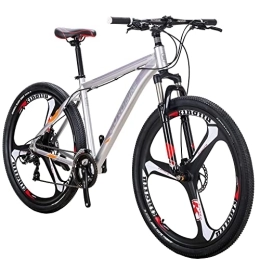 OBK Bike OBK X9 29” Mountain Bike Lightweight Aluminum Frame Front Suspension Daul Disc Brakes 21 Speed Mens Bicycle 29er XL (SLIVERY)