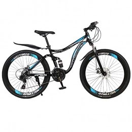 FGKLU Bike Outdoor Mountain Bike for Men and Women, 26 inch 40-Knife Spoke Wheels Carbon Steel Frame City MTB Bikes, 21 Speed Dual Disc Brake Mountain Bicycle