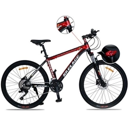 Relaxbx Bike Outdoor Mountain Racing Bicycles, 27 -Speed Aluminum Alloy Mountain Bike Disc Brake, Suspension Fork, Black + Red