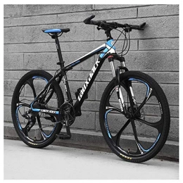 Mnjin Bike Outdoor sports 21 Speed Mountain Bike 26 Inches 6-Spoke Wheel Front Suspension Dual Disc Brake MTB Bicycle, Black