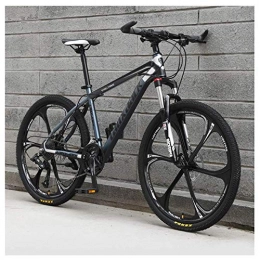 Mnjin Bike Outdoor sports 21 Speed Mountain Bike 26 Inches 6-Spoke Wheel Front Suspension Dual Disc Brake MTB Bicycle, Gray