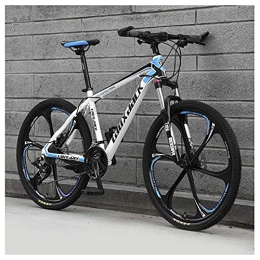  Bike Outdoor sports 21 Speed Mountain Bike 26 Inches 6Spoke Wheel Front Suspension Dual Disc BrakeBicycle, Blue