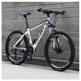  Bike Outdoor sports 26" Adult Mountain Bike, 27Speed Drivetrain Front Suspension Variable Speed HighCarbon Steel Mountain Bike, Blue