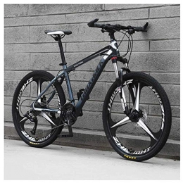 Mnjin Bike Outdoor sports 26" Front Suspension Folding Mountain Bike 30-Speeds Bicycle Men Or Women MTB High-Carbon Steel Frame with Dual Oil Brakes, Gray