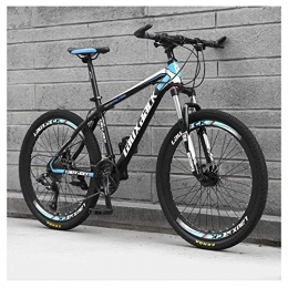 Mnjin Bike Outdoor sports 26 Inch Mountain Bike, High-Carbon Steel Frame, Double Disc Brake And Suspensions, 27 Speeds, Unisex, Black