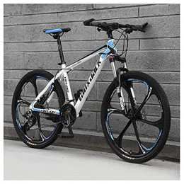  Bike Outdoor sports 27Speed Mountain Bike Front Suspension Mountain Bike with Dual Disc Brakes Aluminum Frame 26", Blue
