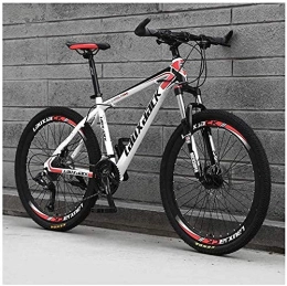  Bike Outdoor sports Mountain Bike 24 Speed 26 Inch Double Disc Brake Front Suspension HighCarbon Steel Bikes, White