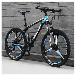 Mnjin Mountain Bike Outdoor sports Mountain Bike 26 Inches, 3 Spoke Wheels with Dual Disc Brakes, Front Suspension Folding Bike 27 Speed MTB Bicycle, Black