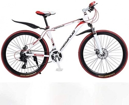 PARTAS Mountain Bike PARTAS Senior Rider-26In Mountain Bike for Adult, 27-Speed Racing Bike, Lightweight Aluminum Alloy Full Frame, Wheel Front Suspension Mens Bicycle, Free Wall-mounted Hook 2 PCS (Color : Red, Size : B)