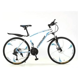 PBTRM Mountain Bike PBTRM 24 / 26 Inch Mountain Bike, Full Suspension 6-Spoke 21 / 24 / 27 / 30 Speed High-Tensile Carbon Steel Frame MTB with Dual Disc Brake for Men And Women, 24" D, 27 Speed