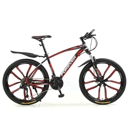 PBTRM Mountain Bike PBTRM 26 Inch Full Suspension Mountain Bike, 21 / 24 / 27 / 30 Speed Derailleur Mountain Bicycles with Suspension Fork And Carbon Steel Frame MTB City Bikes with Fenders, D, 30 Speed