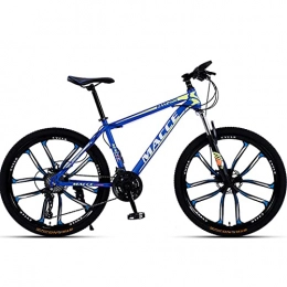 PBTRM Mountain Bike PBTRM 26 Inch Mountain Bike 30 Speeds MTB Bicycle, Suspension Fork, Carbon Steel Frame, Double Disc Brake, for Adults And Teenagers, Blue