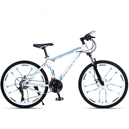 PBTRM Bike PBTRM 26 Inches 27 Gears MTB Mountain Bike, High-Carbon Steel Frame, Lockable Front Fork, Mechanical Double Disc Brake, Magnesium Alloy Wheel, White