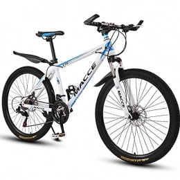 PBTRM Mountain Bike PBTRM 26 Inches Mountain Bike City Bicycle with High-Carbon Steel Frame, Thickened Shock-Absorbing Front Fork, Double Disc Brakes, for Men And Women, Suitable Height 160~180CM, 24 speed white