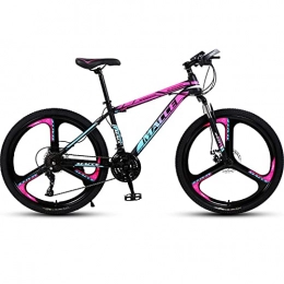 PBTRM Mountain Bike PBTRM 27 Speed Mountain Bike 26 Inch Bicycle, High Carbon Steel Thickened Frame, Lockable Suspension Fork, Double Disc Brake, Two-Color Colorful Painting, blue violet, A