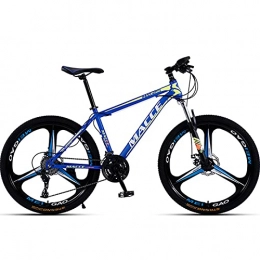 PBTRM Bike PBTRM 30 Speeds Mountain Bike 26 Inches Mens' Bike, 3-Spoke Wheel, Carbon Steel Frame, Front Suspension Fork, Double Disc Brake, for Adults And Teenagers, Blue
