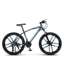 PBTRM Mountain Bike PBTRM Adult Mountain Bike 24 / 26 Inch Steel Frame, 21 / 24 / 27 Speed Gears Full Suspension MTB Bicycle 10 Spoke Magnesium Wheels, Road Bikes with Front Suspension Dual Disc Brakes, 26" A, 24 Speed