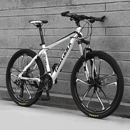 PBTRM Bike PBTRM High Carbon Steel Mountain Bike 26 Inches 21 / 24 / 27 / 30 Speed Suspension Fork Anti-Slip Bicycle, Derailleur System Mechanical Disc Brakes, for Men And Women, Multiple Colors, D, 27 speed