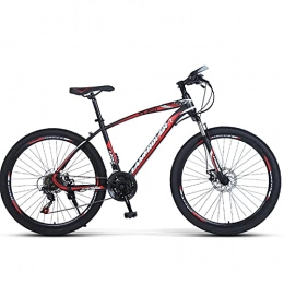 PBTRM Bike PBTRM Mountain Bike 26 Inch Bicycle 27-Speed MTB, High-Carbon Steel Frame, Lockable Front Fork, with Mechanical Double Disc Brake for Men And Women, Red