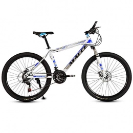 peipei Bike peipei 26 Inch Mountain Bike 27 / 30 Speed Steel Frame Bicycle Front And Rear Mechanical Disc Brake-White and blue C_30