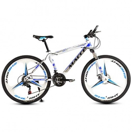 peipei Bike peipei 26 Inch Mountain Bike 27 / 30 Speed Steel Frame Bicycle Front And Rear Mechanical Disc Brake-White and blue S_27