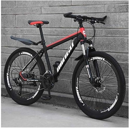 PLYY Bike PLYY Mountain Bike 26 Inches, Double Disc Brake Frame Bicycle Hardtail With Adjustable Seat, Country Men's Mountain Bikes 21 / 24 / 27 / 30 Speed (Color : Black Red, Size : 27 speed)